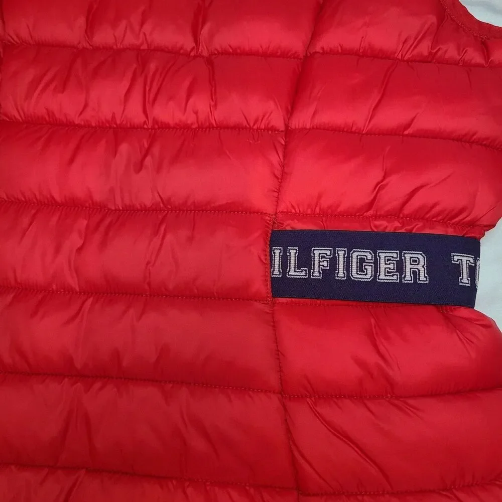 NEW TOMMY HILFIGER SPORT VEST Red Full Zip Front puffer sz L Large NEW